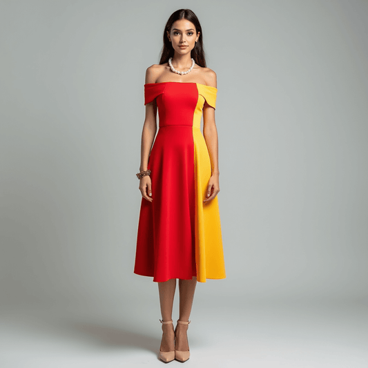 Robe Éclat Solaire Épaule Nue